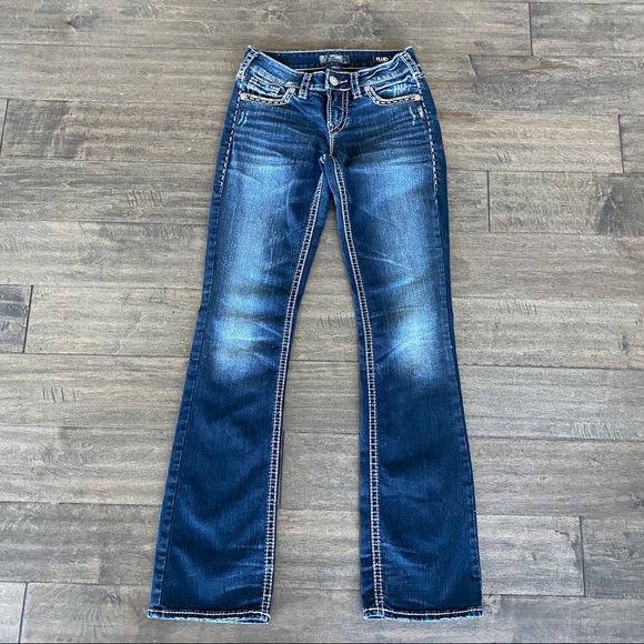 Silver AIKO Mid Boot Jeans Fluid Denim Sz 26 x 33 - Picture 2 of 12